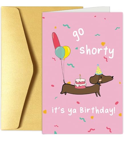 Weenie Dog Gifts Dachshund - Sausage Dog Happy Birthday Greeting Card ...