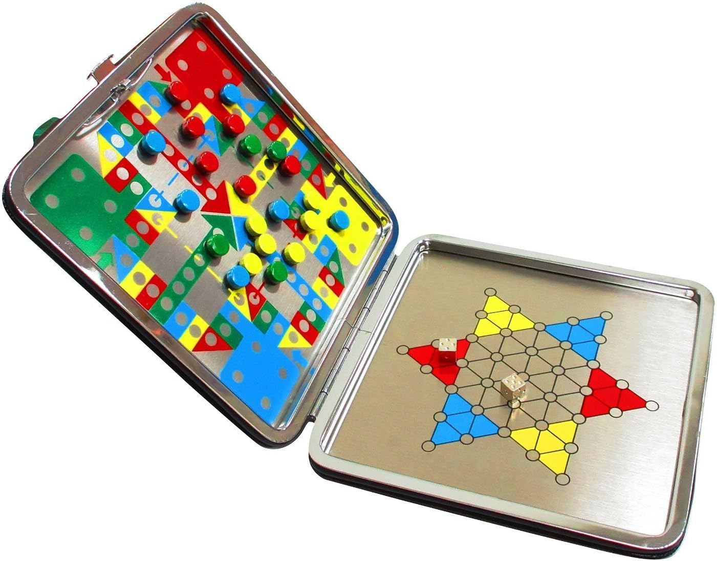 OveeLando 2 IN 1 Ludo and Chinese checkers game travel case for kids and family ,Flying Airplane Chess