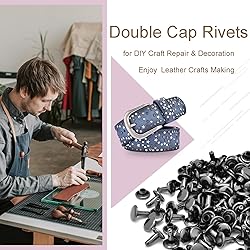 400Sets Assorted 8mm Double Cap Rivet, Leather