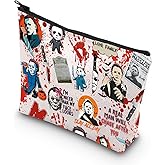 TSOTMO Horror Movie Horror Characters A Real Man Will Chase After You Makeup Bag Funny Halloween Scary Halloween Movie Gift (A Real Man bag)