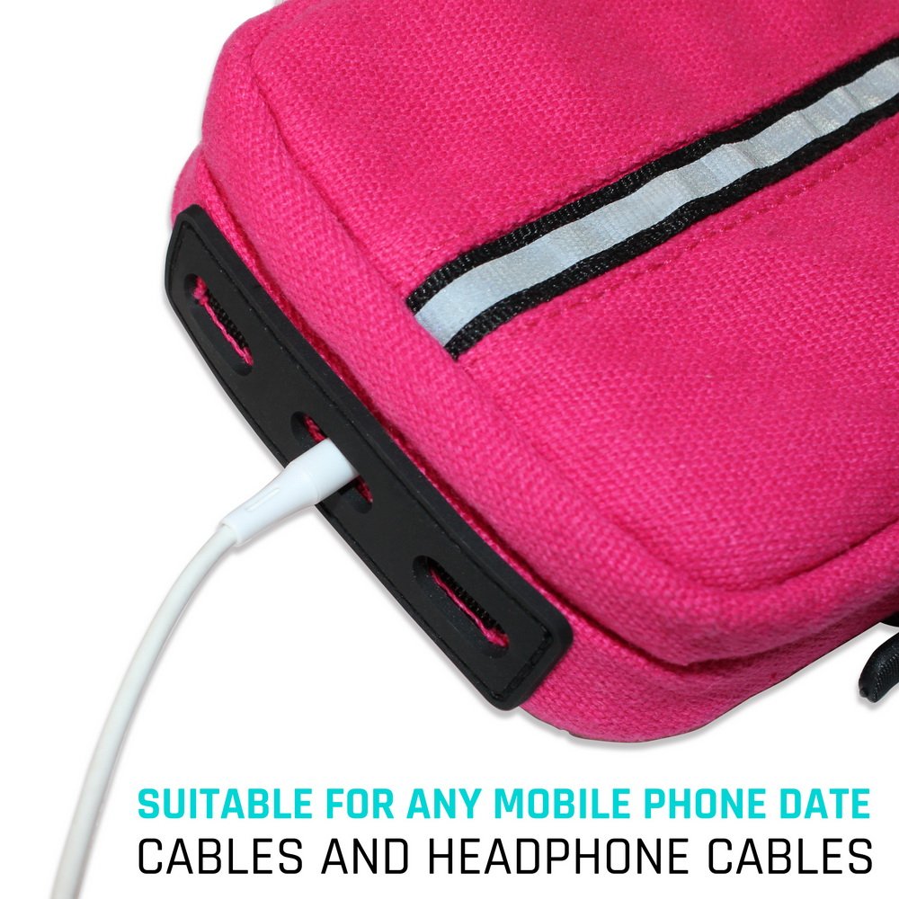 LOVPHONE Sports Armband, Double Pockets Phone Running Armband for iphone X/8/8 Plus/7/7 Plus, Samsung Galaxy Note 8/S8/S8 Plus/S7, Water Resistant (Rosy, 7.0-12.8inch)