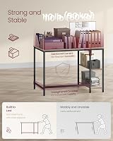VASAGLE Computer Desk 100 x 50 cm Industrial Style Heather Greige Ink Black view 5
