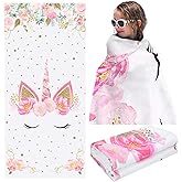 BOAO Unicorn Beach Towel for Girls Unicorn Microfiber Beach Towel for Kids 27.5" x 59" Quick Dry Rainbow Bath Towels Absorbent for Travel Sports Swim Spa Home Bathroom Pool (Glitter Pink, Cute Style)