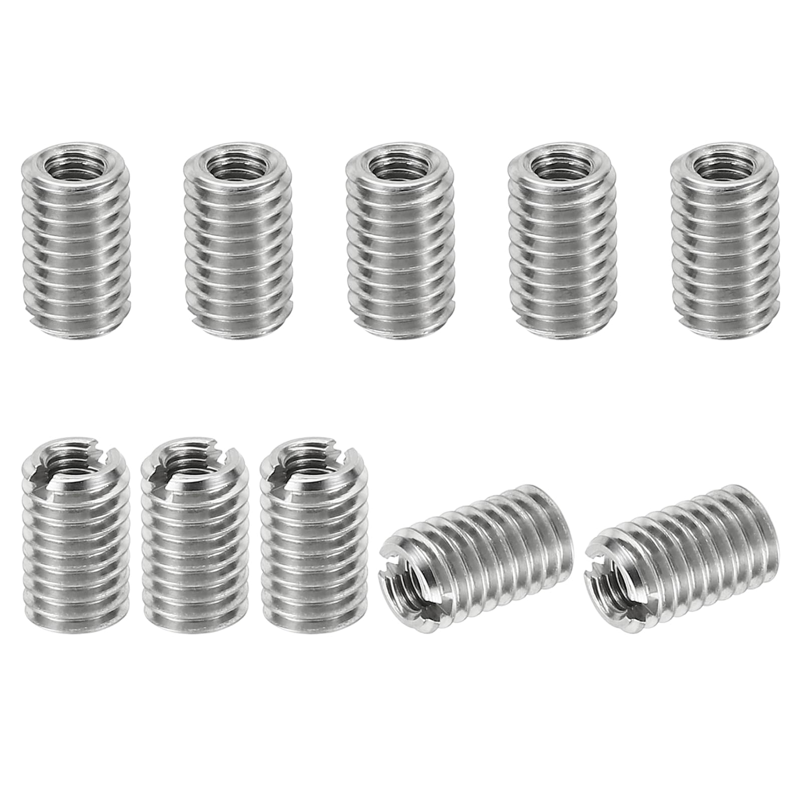 PATIKIL Thread Adapters Sleeve Reducing Nut, 10 Pcs M5*0.8 Male to M3*0.5 Female Repairing Insert Nut Screw Reducer Conversion Stainless Steel Fastener 8mm