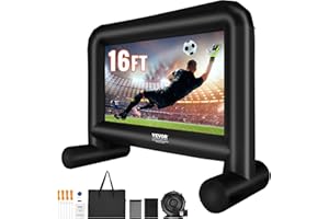 VEVOR Inflatable Movie Screen, 16 FT Inflatable Projector Screen for Outside with Blower and Carrying Bag, Front/Rear Project