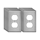 BESTTEN 10 Pack Duplex Receptacle Metal Wall Plate
