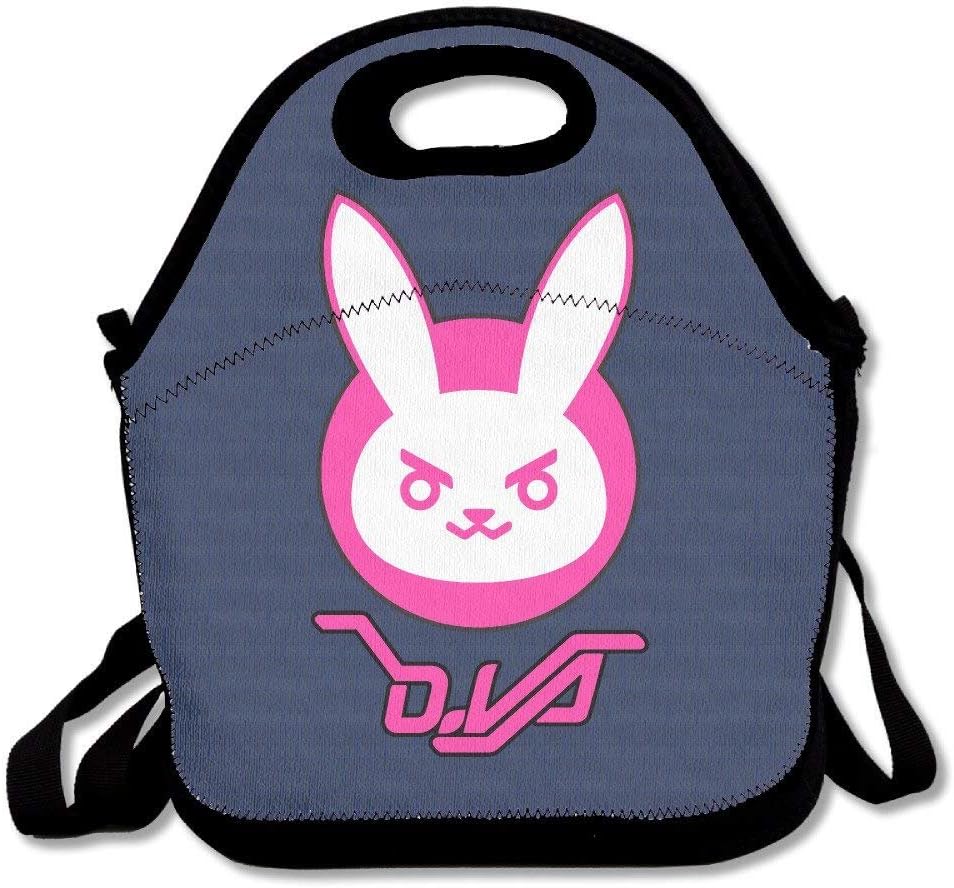 JUCHen Overwatch D.Va Bunny Logo Lunch Bag Tote Handbag