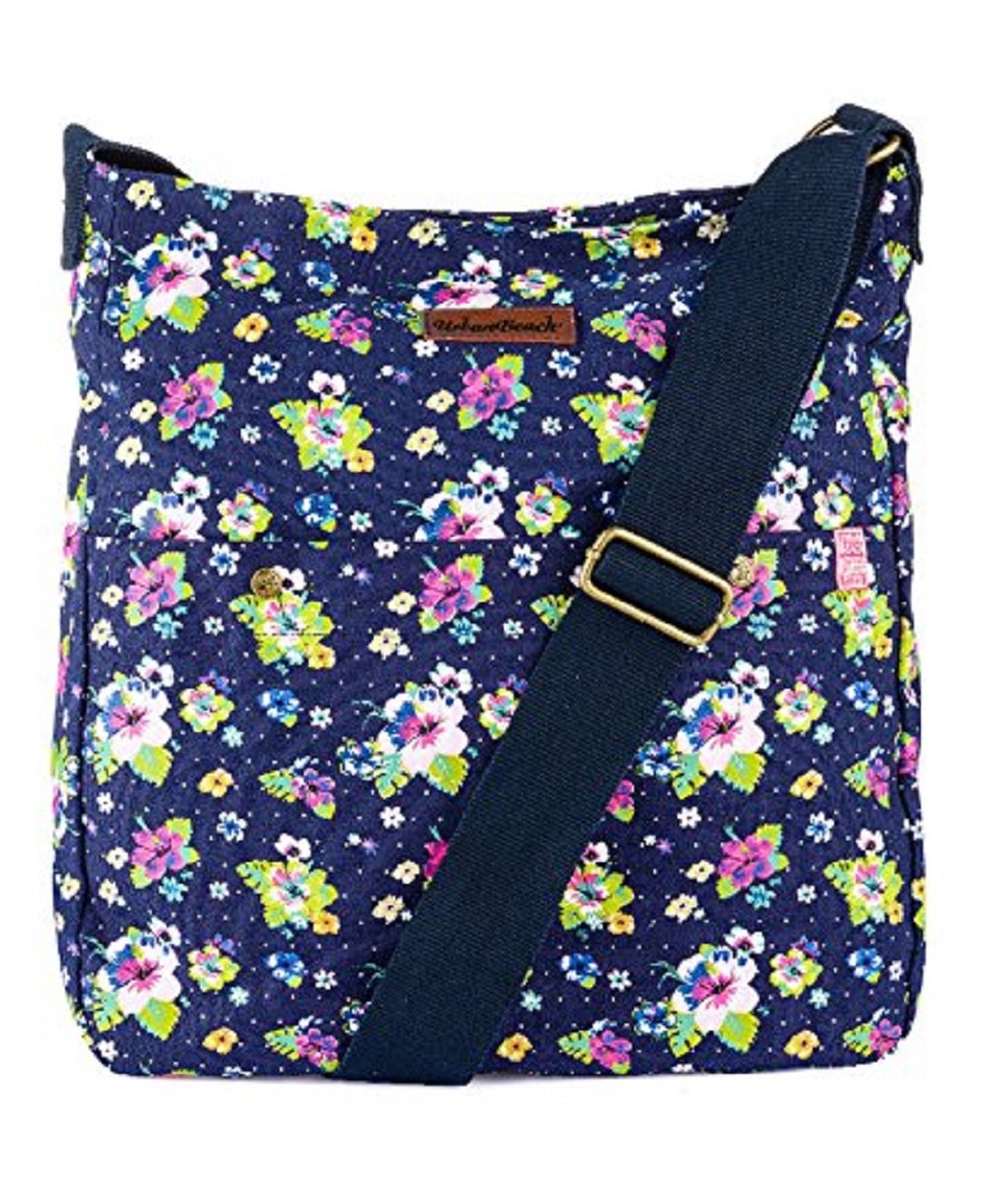 Urban Beach Canvas & Beach Tote Bag Womens Bloom Shoulder Blue (Dark Blue) UBAAW30-02DB