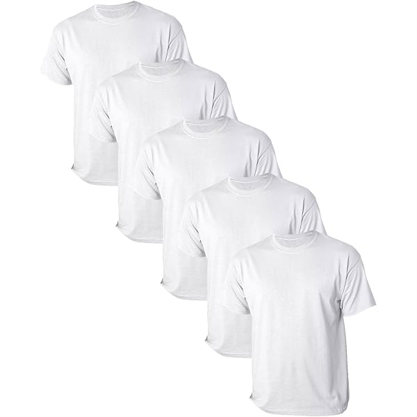 Gildan Adult DryBlend Sports T-Shirt, White, Small. (Pack of