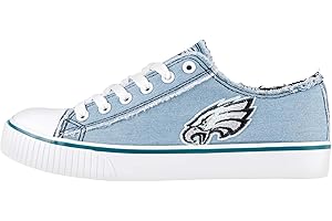 FOCO Women's NFL Denim Team Logo Ladies Fashion Low Top Canvas Sneakers Shoes