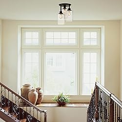 GLOBE Electric 65904 3-Light Bronze Semi-Flush