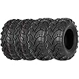 Weize ATV Tires All-terrain 25x8-12 Front & 25x10-12 Rear, 6 PR, UTV Tires Max Load 480LBS, Set of 4