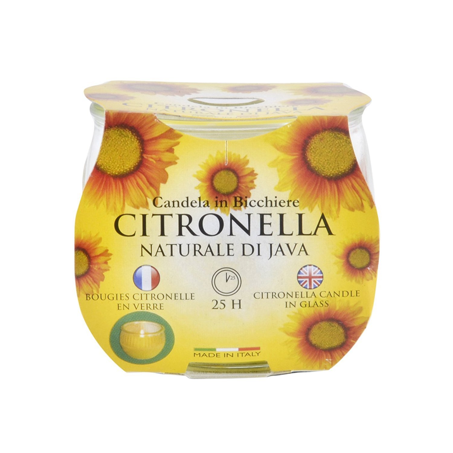 New Prices Citronella Garden Candle in A Glass Jar Approx 25hrs Burn Time, Yellow