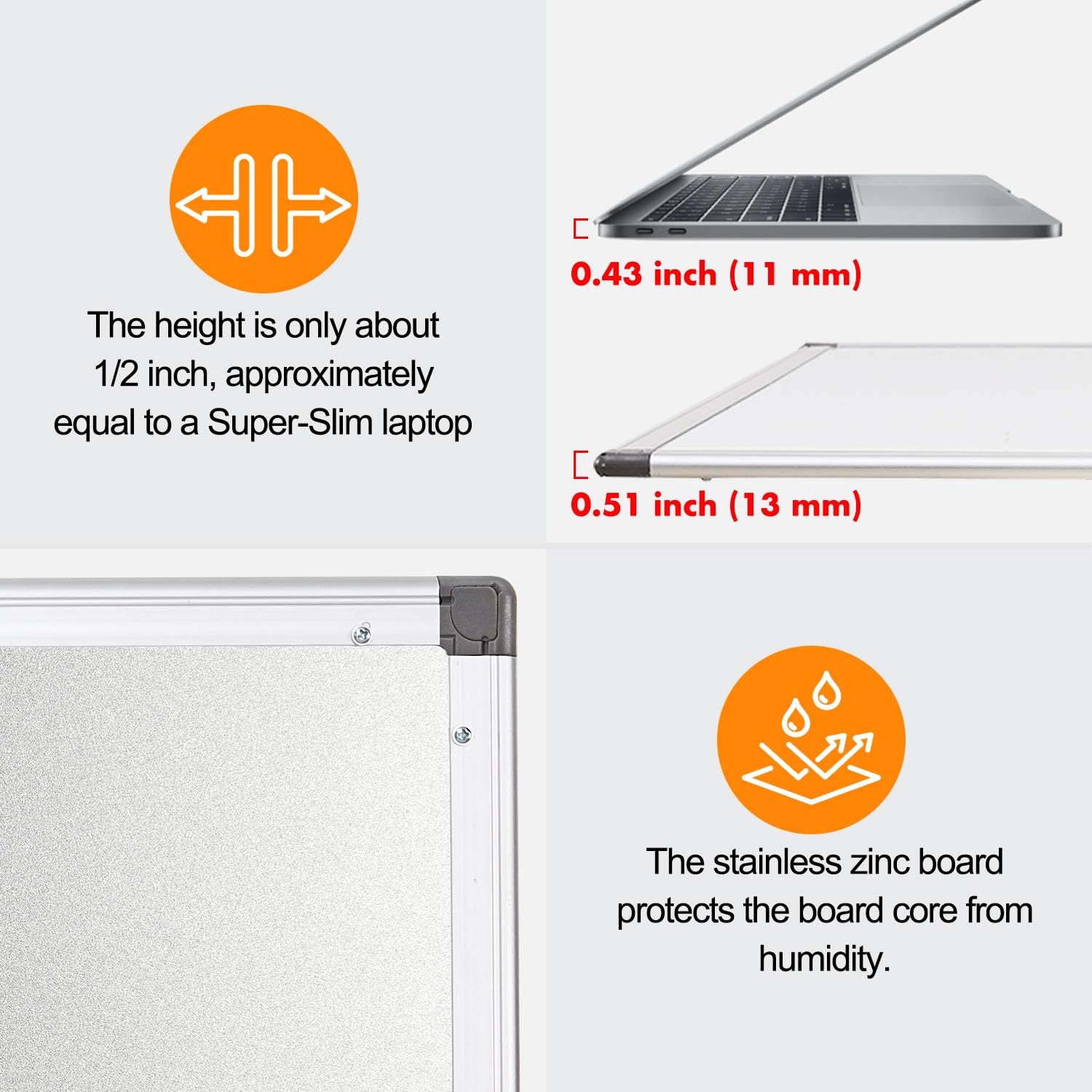 36" x 24", Aluminum Alloy Frame, Honeycomb Core, Magnetic Dry Erase Board, White Board, Magnetic Whiteboard, Whiteboard, Magnetic White Board, White Boards for Wall, Large Whiteboard, 1 Pack : Office Products