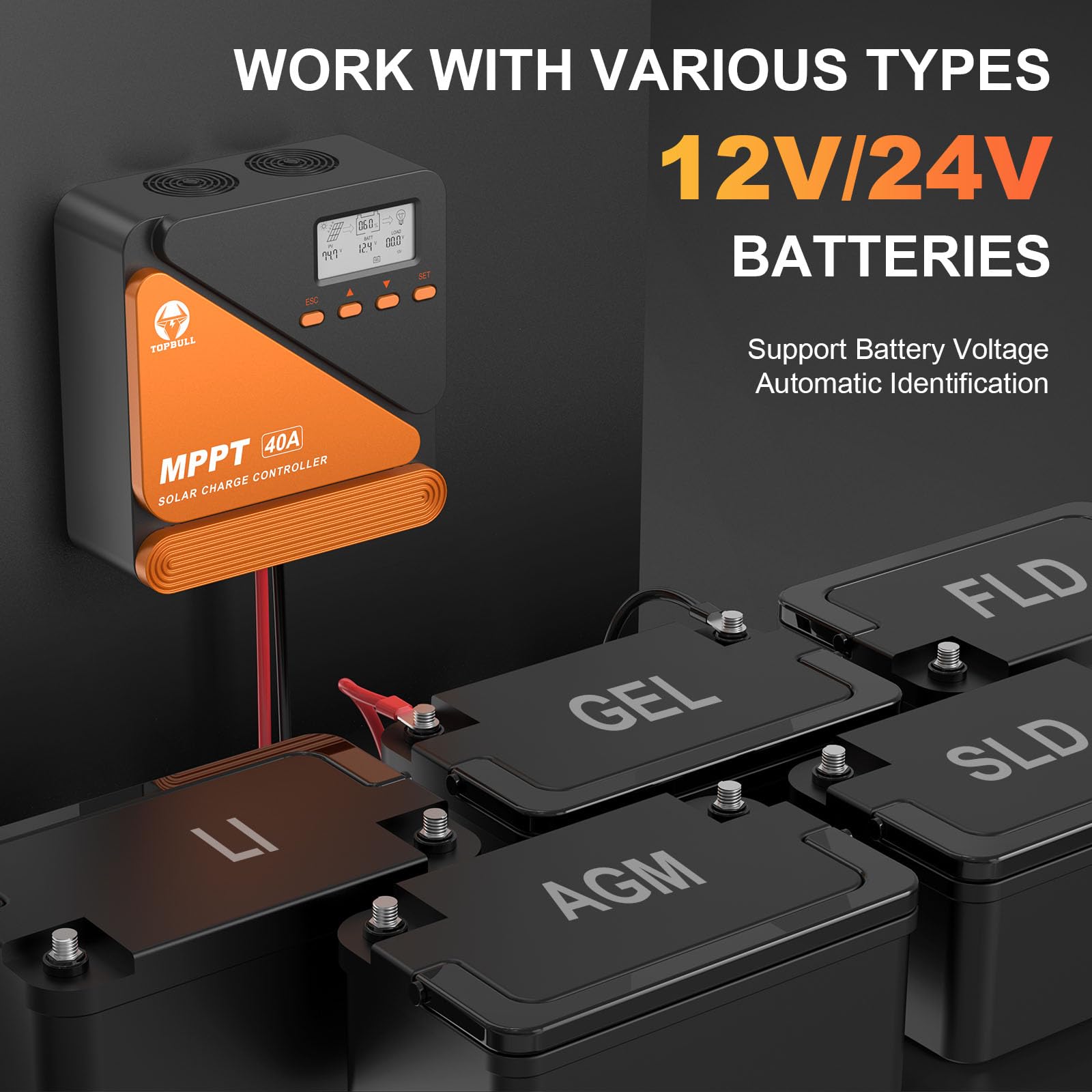 Mua MPPT Solar Charge Controller 40A 12V 24V Battery System Auto DC ...