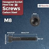 Kozelo 10pcs M8-1.25x45mm Socket Head Cap Screws Alloy Steel Black Oxide 12.9 view 2