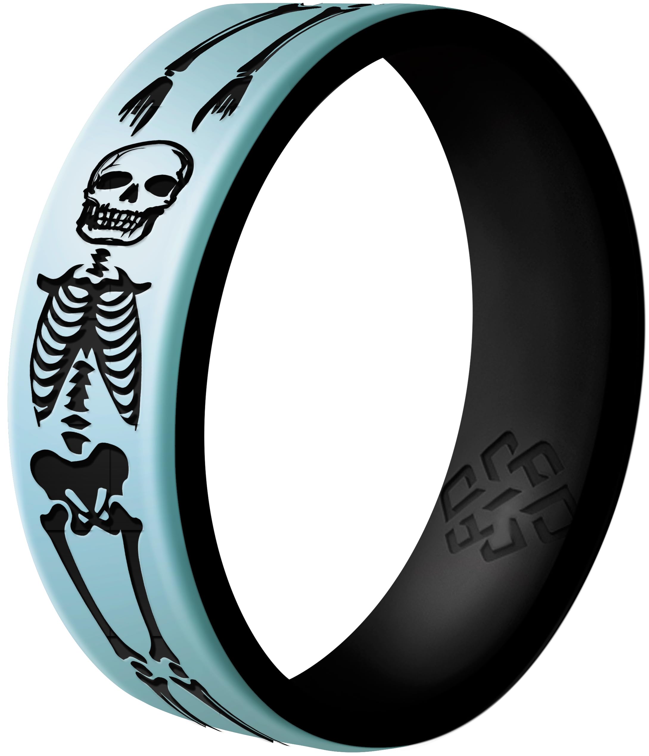 Knot Theory Skeleton Silicone Ring for Men and