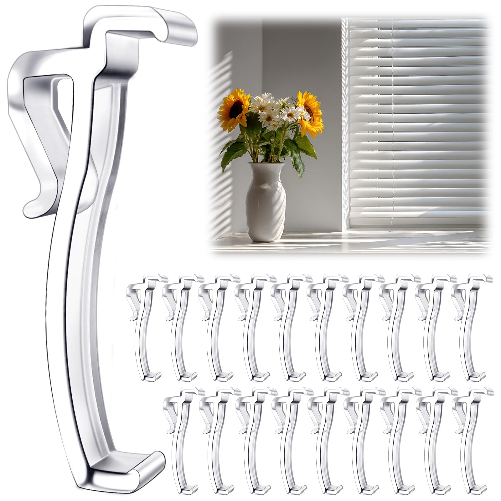 Photo 1 of 2.5IN Valance Clip, 20PCS Clear Blind Clips, Premium Plastic Hidden Valance Clips Retainer Holder, Blind Valances Retainer Holder for Horizontal Venetian Shade Curtain Replacement Parts