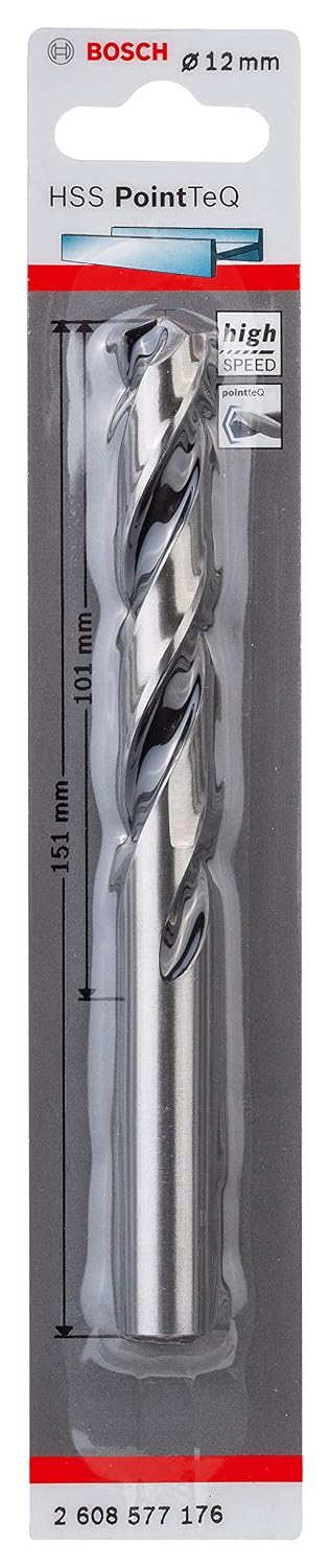 Bosch Professional PointTeQ HSS Twist Drill Bit (for Metal 12 x 101 x 151 mm, Accessories for Drill Driver)