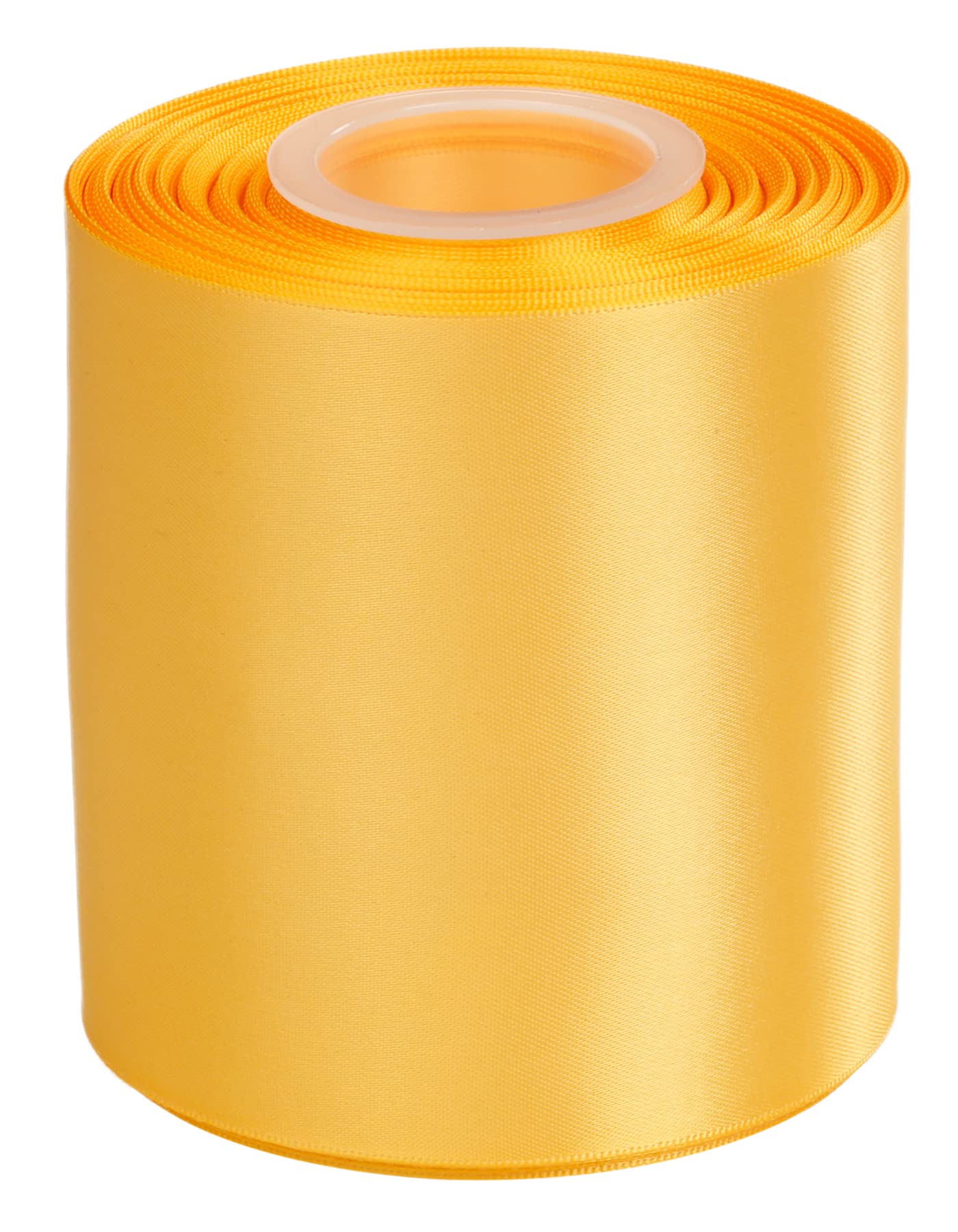 Ribbonitlux 100mm Wide Double Face Satin Ribbon 22 Meters (660-Yellow Gold, Set for Bow, Party Decor, Sewing Applications, Wedding and Craft