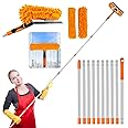 Window Cleaning Tools Window Squeegee: 2 in 1 Double-Sided Professional Cleaner Window Washing Kit with Extension Pole 20+ Ft