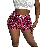 SweatyRocks Women's Sequin Mini Shorts Sparkly Night Out Party Shorts Rave Booty Bottoms