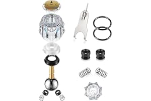 Avenuebool Acrylic Single Handle Trim Set, Complete Faucet Repair Kit Replacement Compatible with Delta 600 Series Shower Valve, Compatible with RP212 Stainless Steel Ball Valves and Clear Knob