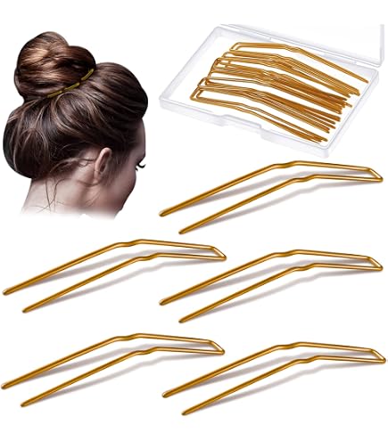 Amazon.com : U Shaped Gold Hair Pins for Buns, 100 PCS 2.8