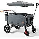 EVER ADVANCED Side-Unzip Stroller Wagon for 2 Kids - 2-in-1 Bench Mode &amp; All-Terrain Push-Pull Wagon - Spica Cast &amp; Special Needs Friendly - JPMA Certified, UV Canopy, Foldable for Zoo, Beach &amp; Travel
