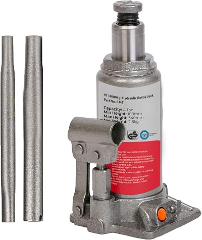 Simply Auto BJ4T Hydraulic Bottle Jack 4 Tonne 4000kg Silver
