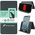 Folden Airplane Phone Holder, Flexible Tablet and Cell Phone Holder, Folding Cellphone Stand for Desk, Bed, Office, Treadmill - Airplane Accessories Long Flight Travel - Plane Essentials (Silicone)