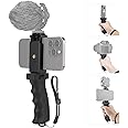 Universal Ergonomic Anti-Fall Mobile Phone Smartphone Handle Stabilizer Mount Rig Portable Selfie Stick Tripod Handheld Vlogging Monopod for 60-85mm Wide iPhone Samsung Android