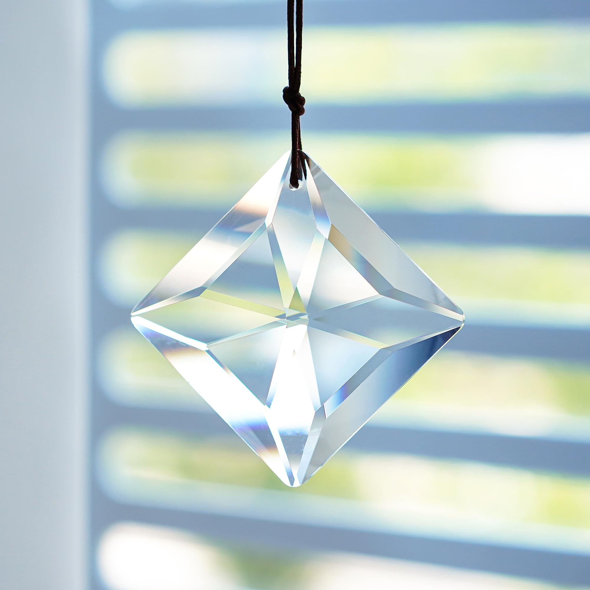 50mm Hanging Faceted Crystals Suncatcher Ornament Window Prisms Rainbow Maker Chandelier Crystal Pendant(Square) — image 1