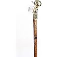 Walking Cane - Original Bubba Stik "Standard" Style Walking Stick with Brass Hame Handle. Made in Texas by Real Texans. (Mahogany, 39" Tall)