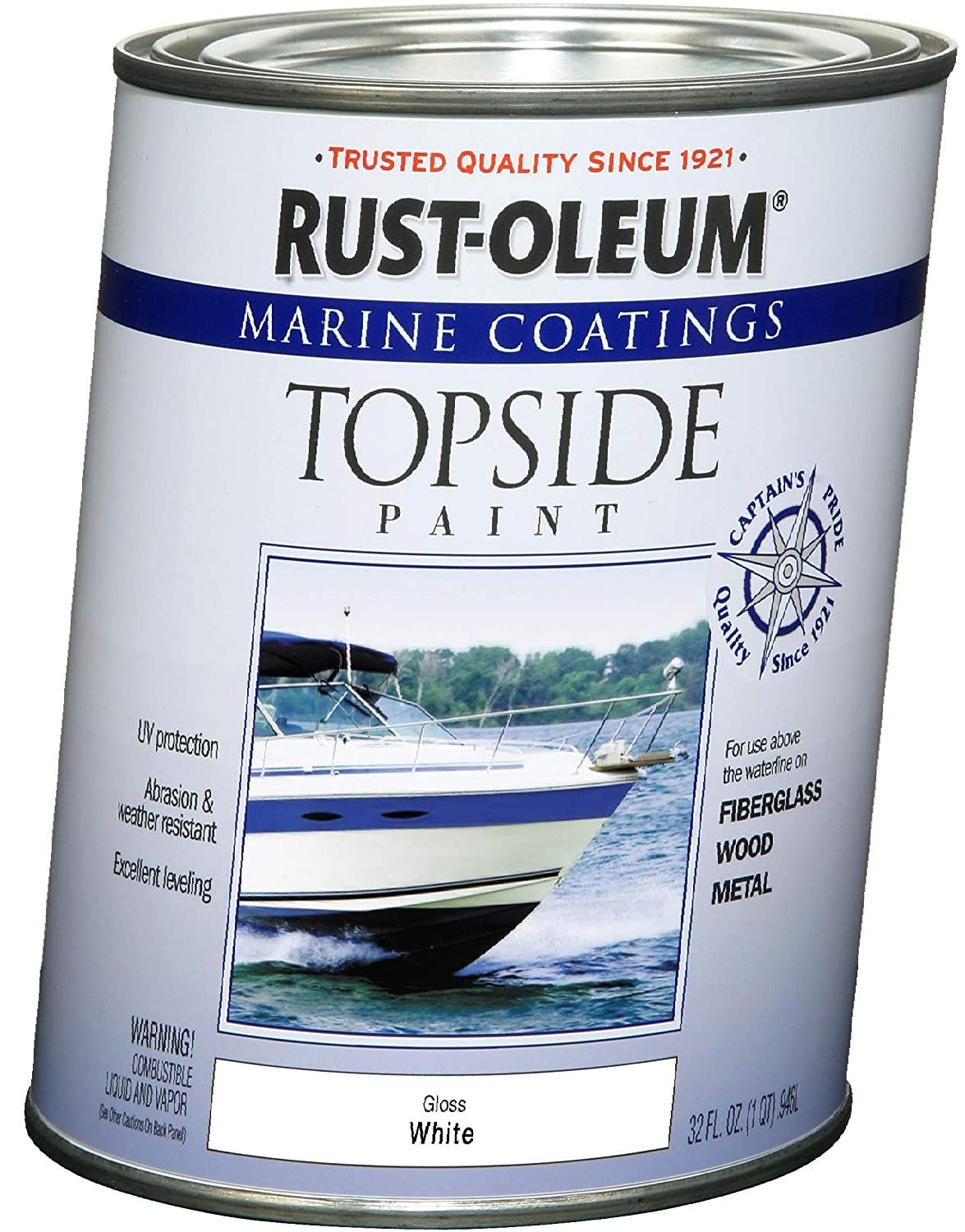 Rust-Oleum 206999 Marine Topside Paint, Gloss White, 1-Quart - 1 Pack