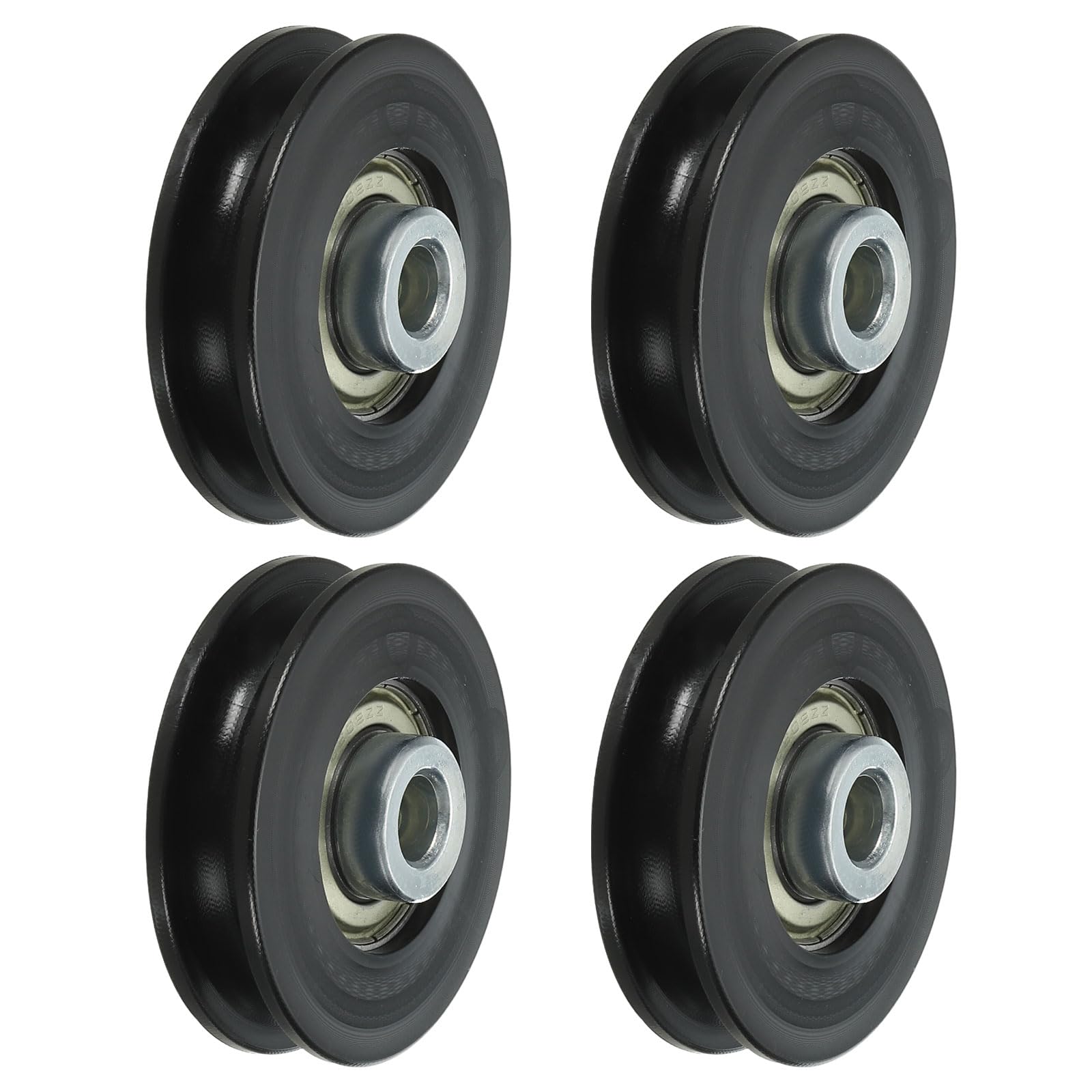 PATIKIL Universal Bearing Pulley Wheel 60mm/2.4", 4 Pack Nylon Bearing Pulley Wheel Lifting Bearing Wheel Replace for Gym Equipment Part Cable Machine