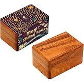 BSIRI Magic Sliding Box- Secret Brain Teaser Wooden Puzzle Boxes with Hidden Compartments Ideal Mystery Jewelry 3D Puzzle Lock Gift Card and Money Puzzle Box