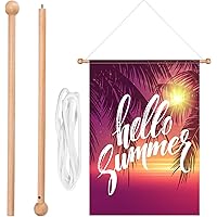 thumbnail image 2 of Anley 35" Wooden Banner Pole - Horizontal Flag Hanger For House/Sports Flags (Sleeve Over 1") 2 of 5