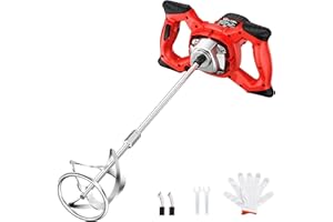 SILVEL Cement Mixer, Max 2400W Electric Concrete Mixer with 6 Adjustable Speeds, Portable Mortar Mixer, 110V Handheld Mud Mixer for Mixing Mortar, Paint, Slurry, Gypsum, Sheetrock, Feeding