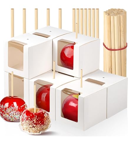 Amazon.com: Chinco 30 Sets Candy Apple Boxes with Holes Caramel