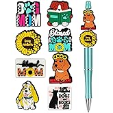 8Pcs Silicone Focal Beads for Pens – Premium Soft, Durable Beads for Custom Pen Making, DIY Craft Projects, and Personalization – Assorted Colors and Designs (Dog Mom)