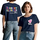 Valiri Womens Teacher Shirts Teacher Appreciation T-Shirt Dear Student Behind Me Tee Tops