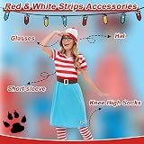 Beamely Wally Costume Red White Striped T-Shirt Hat Glasses Socks Adult Fancy view 4