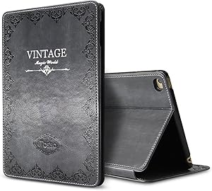 Miniko iPad Mini 1 2 3 Retro Vintage Flip Stand Smart Stand Case, (TM) Luxury Retro Ancient Vintage Old Book Style PU Leather Case Magnetic Stand Smart Cover for iPad Mini 1 2 3 Shockproof Gray