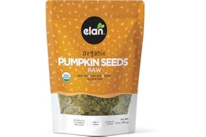 Elan Organic Pumpkin Seeds, 6.5 oz, Unsalted, Unroasted Shelled Kernels, No Shell, Non-GMO, Vegan, Gluten-Free, Kosher, Nutritious Seeds