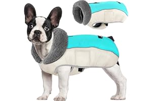 Dogcheer Warm Dog Coat, Waterproof Dog Jacket with Fleece Lined Paded Windproof Dog Cold Weather Coats, Reflective Adjustable Dog Snow Jacket Vest for Small Medium Large Dogs(S)