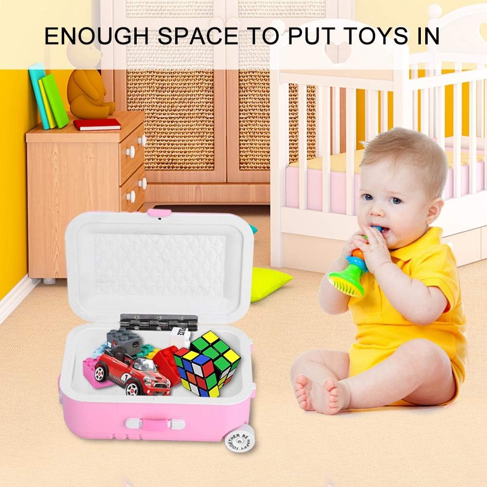 Trolley De Poupee Bebe Valise Jouet Mignon En Plastique De Roulement Valise A Roulettes Mini Boite A Bagages Adapte Pour 45 72 Cm Poupees Et Accessoires Pour La Journee Rose Poupees Et Accessoires