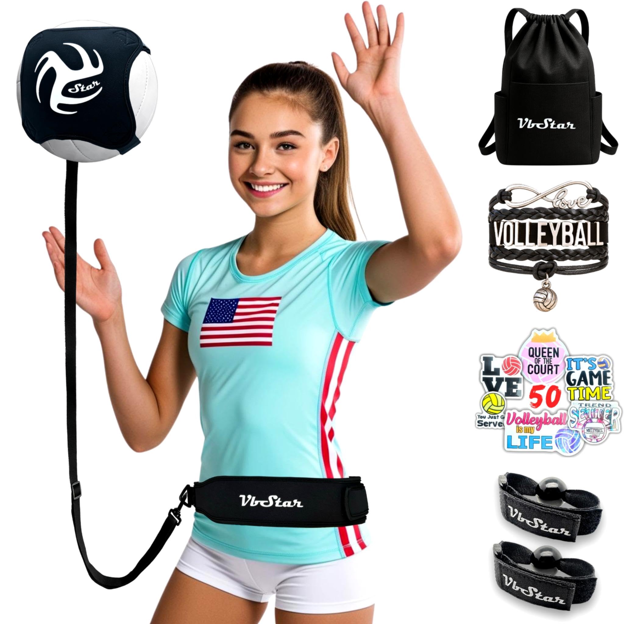 Photo 1 of VbStar Volleyball Training Equipment Aid - Practice Your Serving, Setting & Spiking with Ease, Great Solo Serve & Spike Trainer for Beginners & Pro, Perfect Volleyball Gift