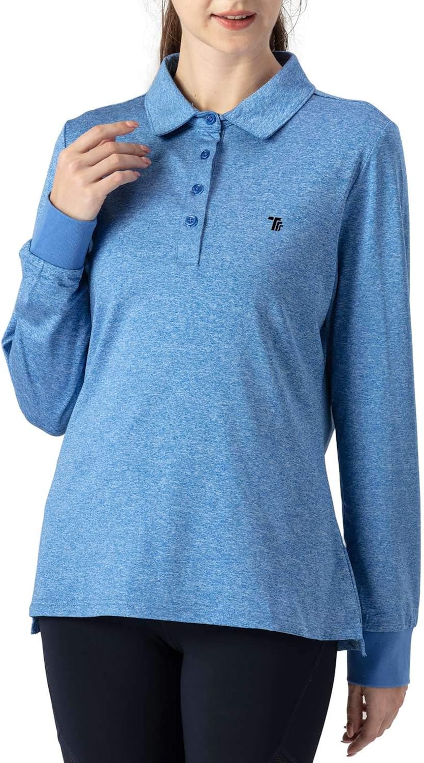 Rdruko Women's Long Sleeve Polo Golf Shirts Casual Sports T-Shirts with Thin Fleece: Clothing