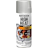 Rust-Oleum Automotive High Heat Spray Paint, Flat Aluminum | Heat Resistant to 2000 Degrees F | Rust Protection | Color Retention | Any-Angle Spray | Comfort Tip
